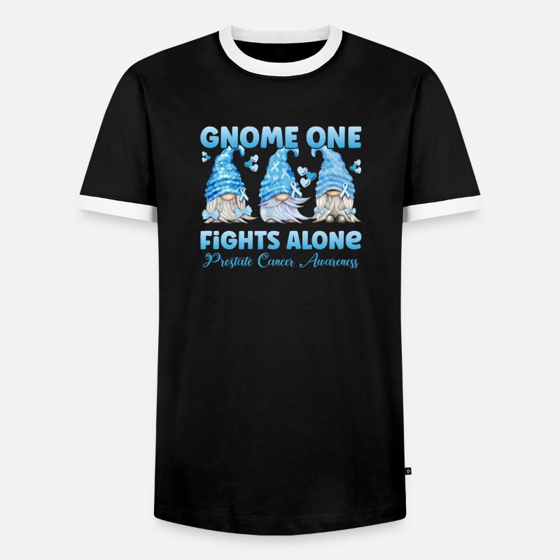 Prostata Krebs Prostatakarzinom Hellblau Gnom - Männer Kontrast-T-Shirt - Schwarz/Weiß