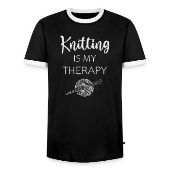 Tricoter - T-shirt contrasté Homme - noir/blanc - Devant - AI Model Female 172 light (172cm) & AI Model Male 178 light (178cm)