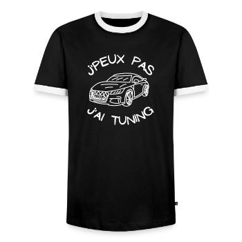 tuning, fan de tuning, mécanique - T-shirt contrasté Homme - noir/blanc - Devant - AI Model Female 172 light (172cm) & AI Model Male 178 light (178cm)
