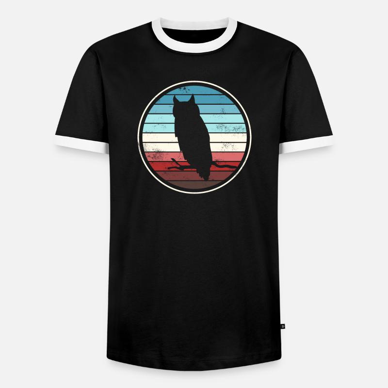 Eule Eulen - Männer Kontrast-T-Shirt - Schwarz/Weiß