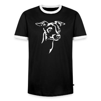 Italian wind chime head "Black Edition" - Men's Ringer Shirt - black/white - Front - AI Model Female 172 light (172cm) & AI Model Male 178 light (178cm)