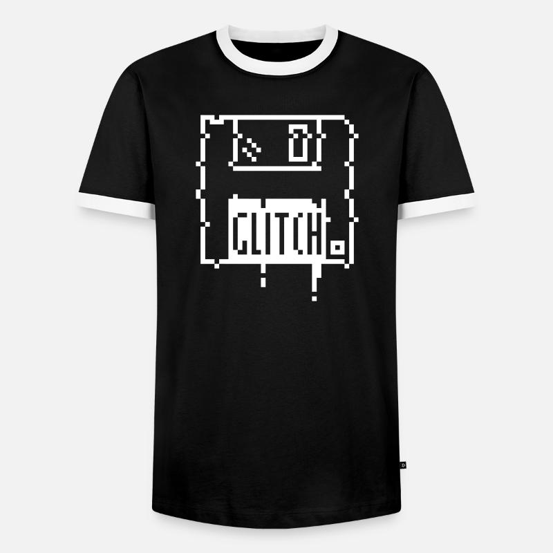 8bit glitch disk - Männer Kontrast-T-Shirt - Schwarz/Weiß