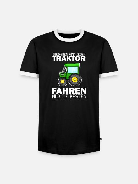 Traktor Trecker Spruch - Männer Kontrast-T-Shirt - Schwarz/Weiß