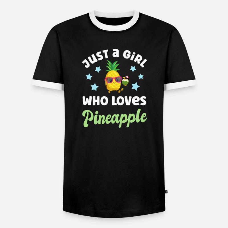 Pineapple - Men's Ringer Shirt - black/white