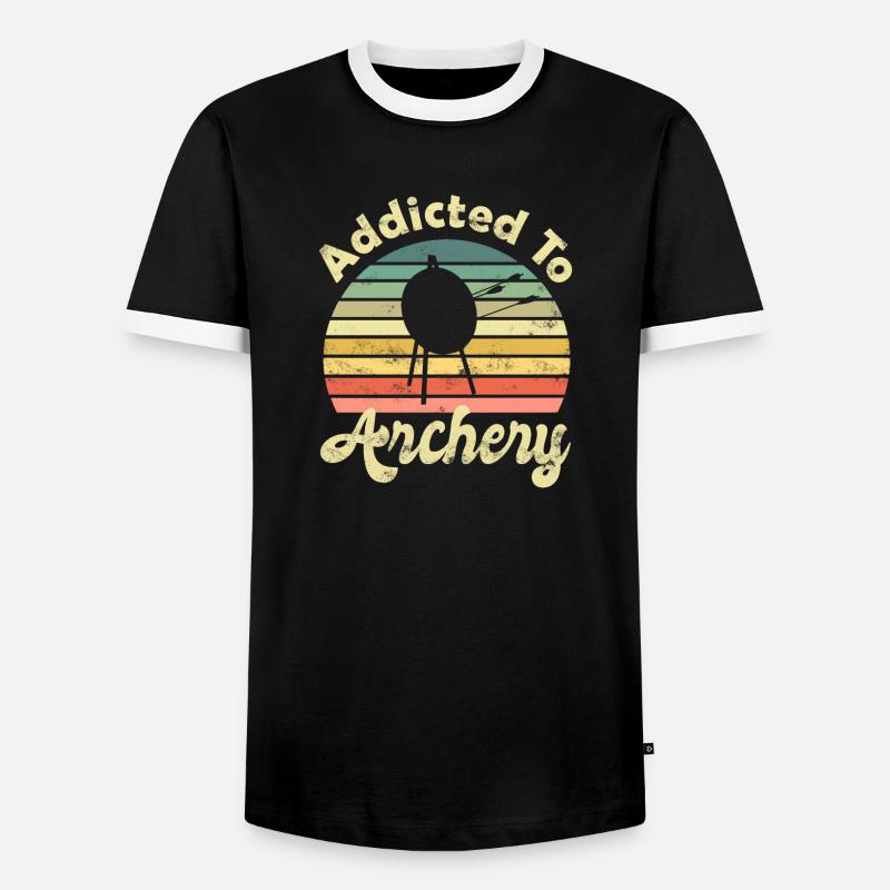 Bogenschiessen Bogenschiesser Bogenschütze - Männer Kontrast-T-Shirt - Schwarz/Weiß