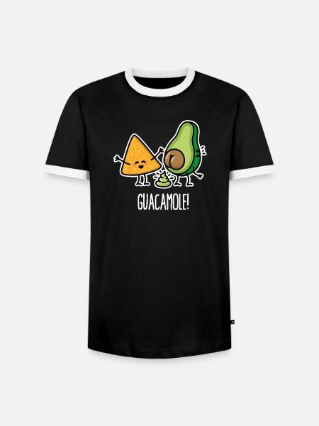 Lustige Avocado kackt Guacamole Tortilla-Chips - Männer Kontrast-T-Shirt - Schwarz/Weiß