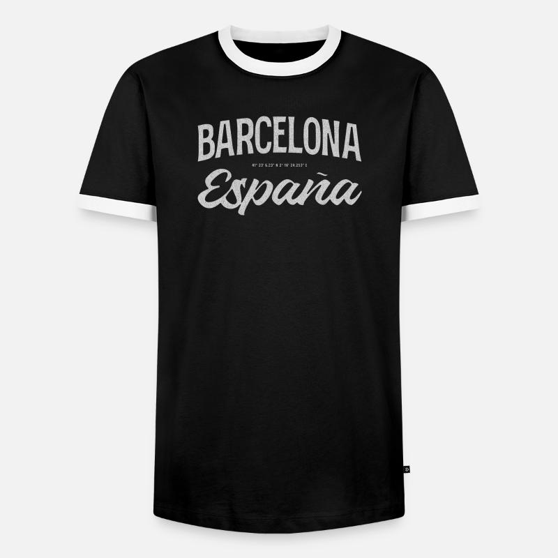 Barcelona Espana Script Design - Männer Kontrast-T-Shirt - Schwarz/Weiß