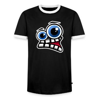 Face Comic - T-shirt contrasté Homme - noir/blanc - Devant - AI Model Female 172 light (172cm) & AI Model Male 178 light (178cm)