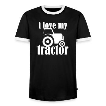 tractor Traktor Liebe Symbol Farm Bauernhof Bauer - Männer Kontrast-T-Shirt - Schwarz/Weiß - Vorne - AI Model Female 172 light (172cm) & AI Model Male 178 light (178cm)
