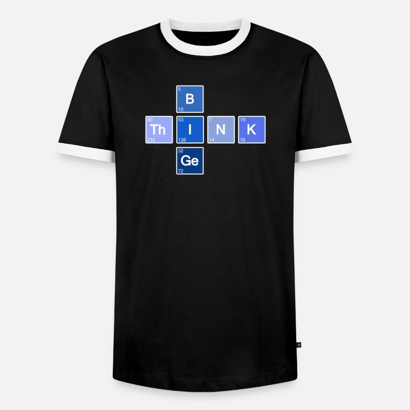 Think Big (Blue) - Men's Ringer Shirt - black/white