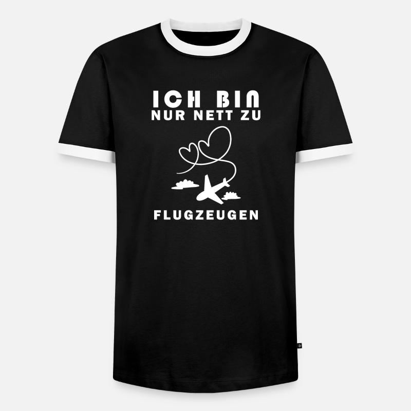 Modellflug Pilot Modellbau Flugzeug Modellbauer - Männer Kontrast-T-Shirt - Schwarz/Weiß