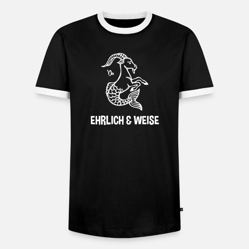 Steinbock Statement Astrologie Tierkreiszeichen - Männer Kontrast-T-Shirt - Schwarz/Weiß