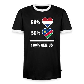 Namibia and the Netherlands Genius / Gift - Men's Ringer Shirt - black/white - Front - AI Model Female 172 light (172cm) & AI Model Male 178 light (178cm)