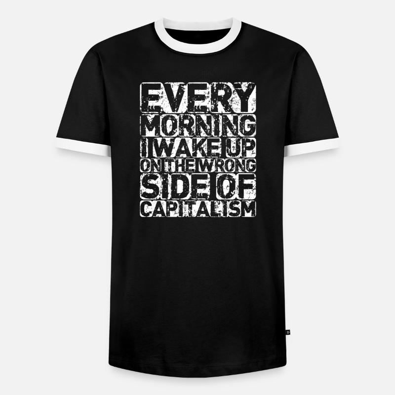 The Wrong Side (dark) - Men's Ringer Shirt - black/white