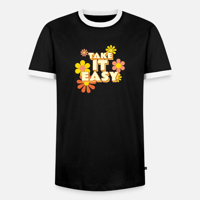 Take it Easy - Männer Kontrast-T-Shirt - Schwarz/Weiß
