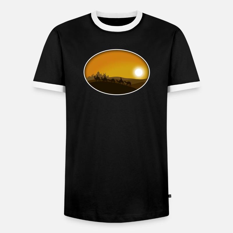 From afar - Männer Kontrast-T-Shirt - Schwarz/Weiß