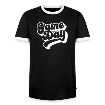 Spieltag Fußballliebhaber Sport Fan Fußball Saison - Männer Kontrast-T-Shirt - Schwarz/Weiß - Vorne - AI Model Female 172 light (172cm) & AI Model Male 178 light (178cm)