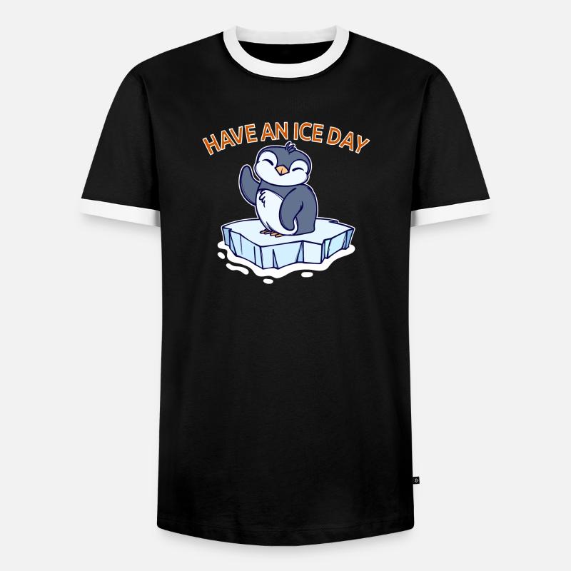 Antarktis Eis Kalt Pinguin Statement Seevogel - Männer Kontrast-T-Shirt - Schwarz/Weiß