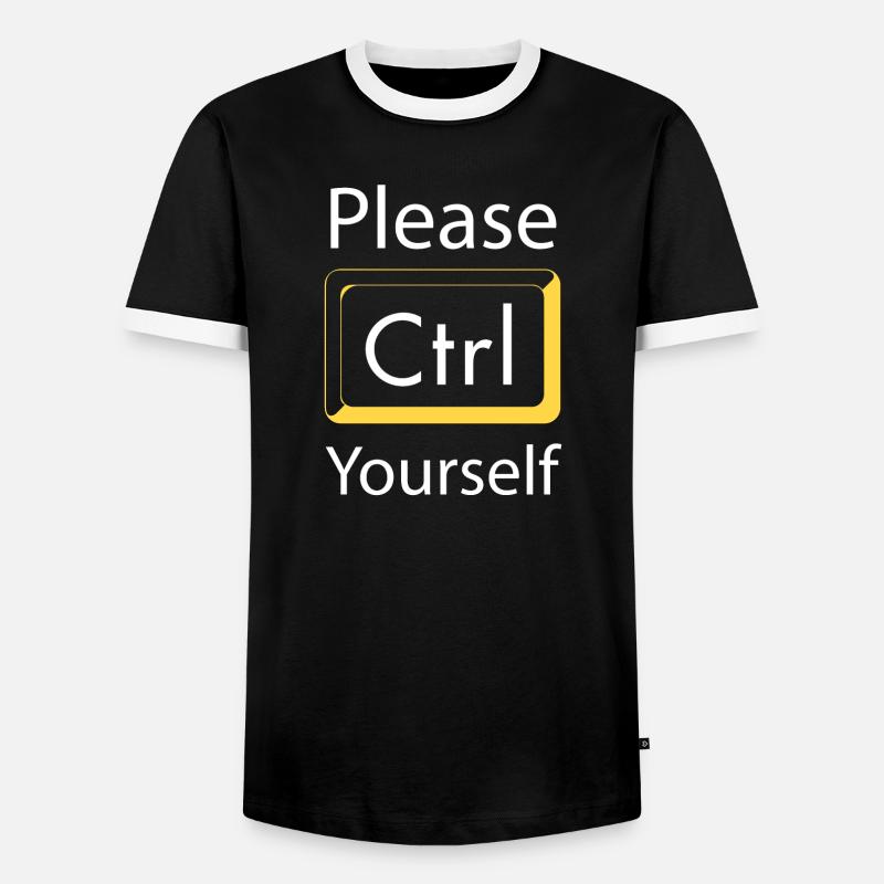 Please Ctrl yourself Gaming - Männer Kontrast-T-Shirt - Schwarz/Weiß