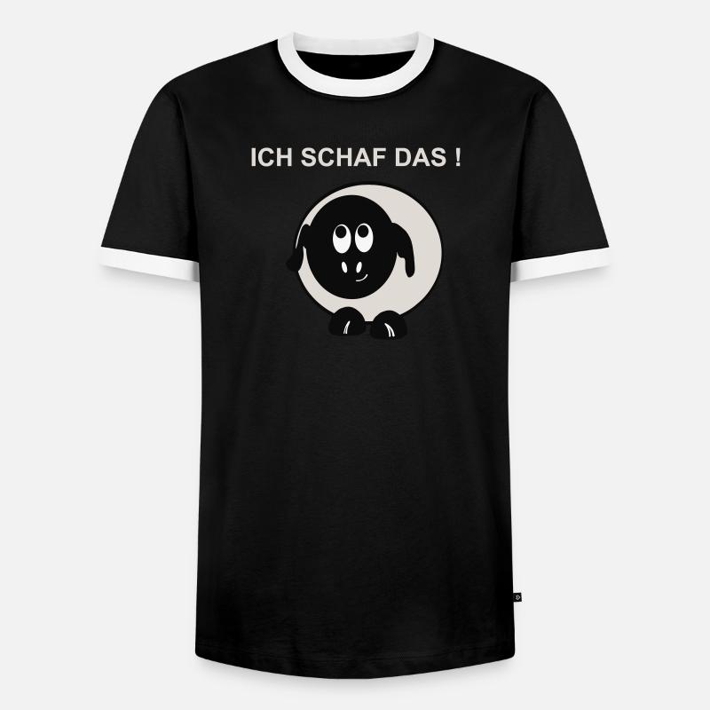 Ich schaff das Schaf Motiv - Männer Kontrast-T-Shirt - Schwarz/Weiß