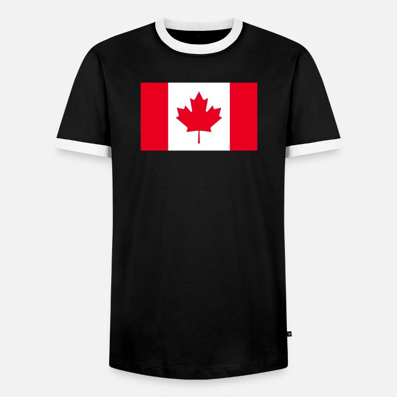 Canada Flag - Men's Ringer Shirt - black/white