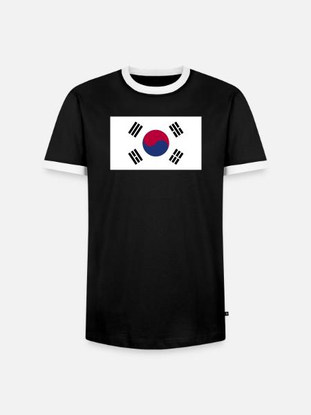 Korea Sud Flagge - Männer Kontrast-T-Shirt - Schwarz/Weiß