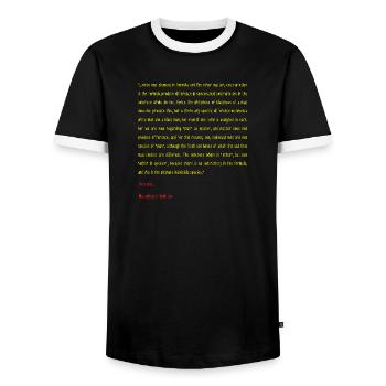 Aristotle Metaphysics Book ten - Men's Ringer Shirt - black/white - Front - AI Model Female 172 light (172cm) & AI Model Male 178 light (178cm)