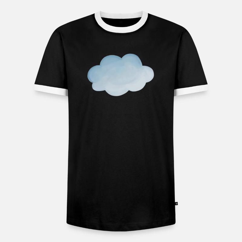 Cloud weather light blue - Men's Ringer Shirt - black/white