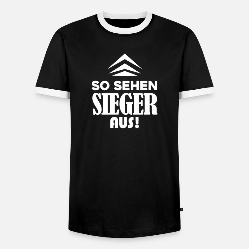 Sieger Erster Gewinner - Männer Kontrast-T-Shirt - Schwarz/Weiß