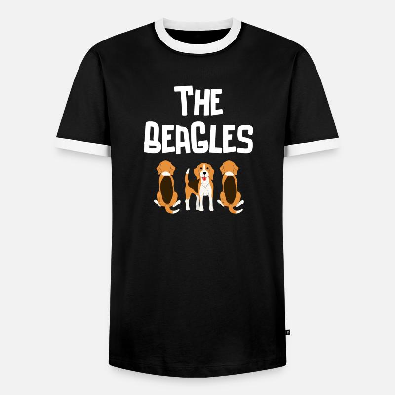 Beagle, Jagd, Jagdhund - Männer Kontrast-T-Shirt - Schwarz/Weiß