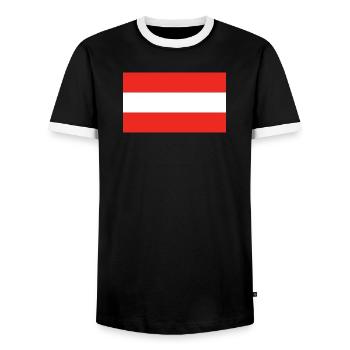 Austria national flag - Men's Ringer Shirt - black/white - Front - AI Model Female 172 light (172cm) & AI Model Male 178 light (178cm)