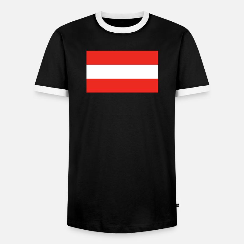 Drapeau national de l’Autriche - T-shirt contrasté Homme - noir/blanc