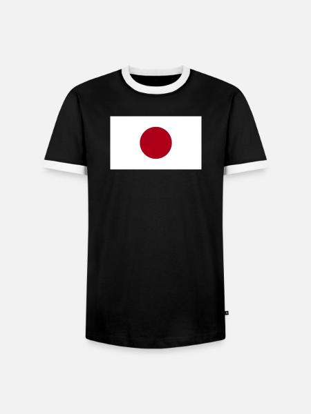 Japan National Flag - Men's Ringer Shirt - black/white