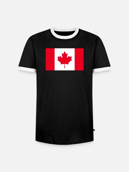 Get our Canada flags now - Men's Ringer Shirt - black/white