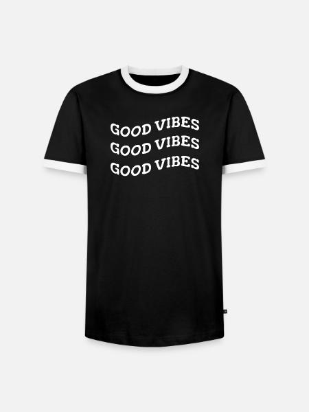 good vibes - T-shirt contrasté Homme - noir/blanc