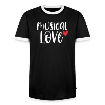 Musical Love Theater Drama Broadway Geschenk - Männer Kontrast-T-Shirt - Schwarz/Weiß - Vorne - AI Model Female 172 light (172cm) & AI Model Male 178 light (178cm)