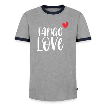 Danseur danse danse couple cadeau Tango Love! - T-shirt contrasté Homme - gris/marine  - Devant - AI Model Female 172 light (172cm) & AI Model Male 178 light (178cm)