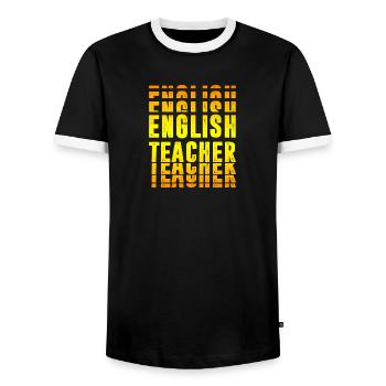 Englisch Lehrer Design - Männer Kontrast-T-Shirt - Schwarz/Weiß - Vorne - AI Model Female 172 light (172cm) & AI Model Male 178 light (178cm)