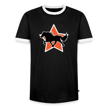 Haflinger Galopp Chevaux islandais Trot Étalon Chevaux - T-shirt contrasté Homme - noir/blanc - Devant - AI Model Female 172 light (172cm) & AI Model Male 178 light (178cm)