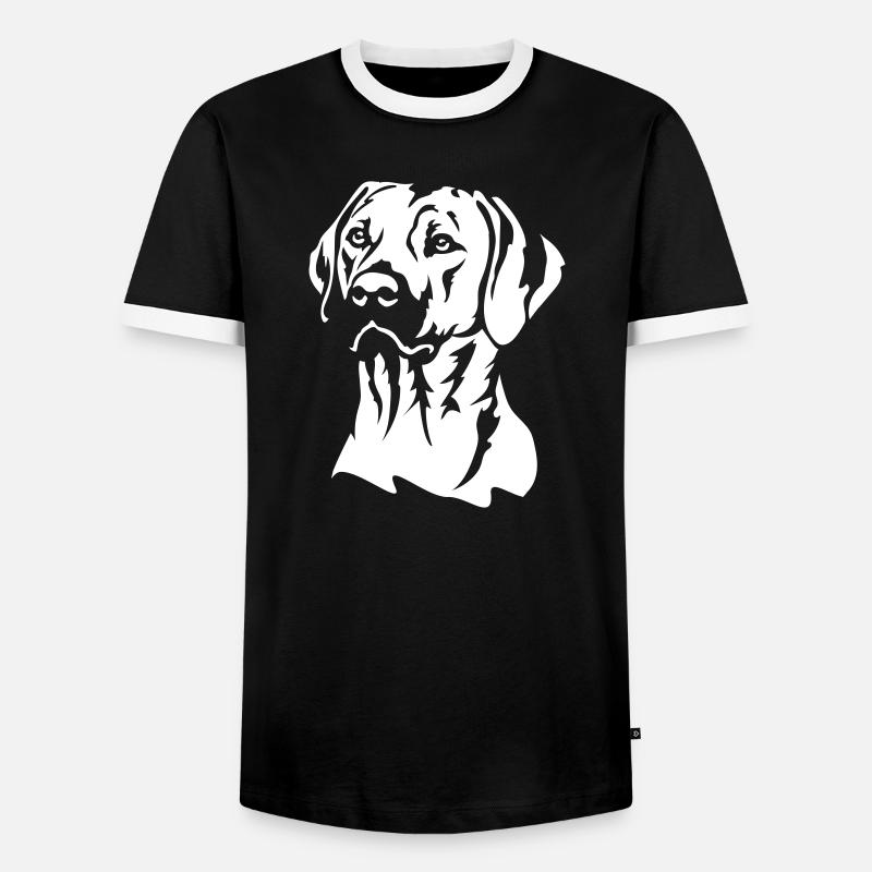 Rhodesian Ridgeback Head "Black Edition" - Men's Ringer Shirt - black/white