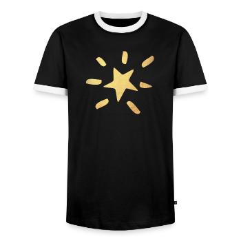 Star Gold Symbole de Noël Comic Rayons de Noël - T-shirt contrasté Homme - noir/blanc - Devant - AI Model Female 172 light (172cm) & AI Model Male 178 light (178cm)