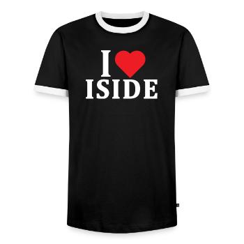 t-shirt J’aime Isis idée cadeau t-shirt - T-shirt contrasté Homme - noir/blanc - Devant - AI Model Female 172 light (172cm) & AI Model Male 178 light (178cm)