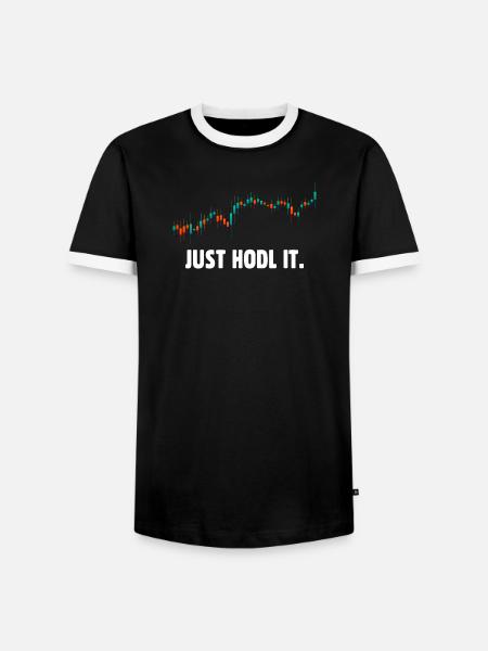 Just hold it bitcoin - T-shirt contrasté Homme - noir/blanc