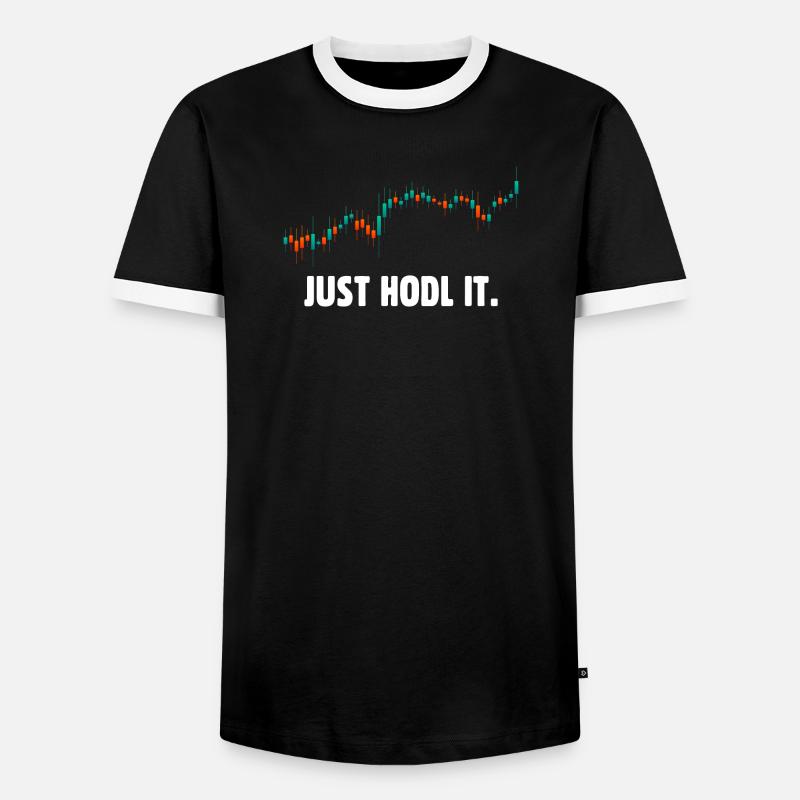 Just hold it bitcoin - Men's Ringer Shirt - black/white