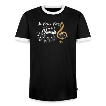 J'Peux Pas J'Ai Chorale Cadeau Chanteur De Choeur - T-shirt contrasté Homme - noir/blanc - Devant - AI Model Female 172 light (172cm) & AI Model Male 178 light (178cm)