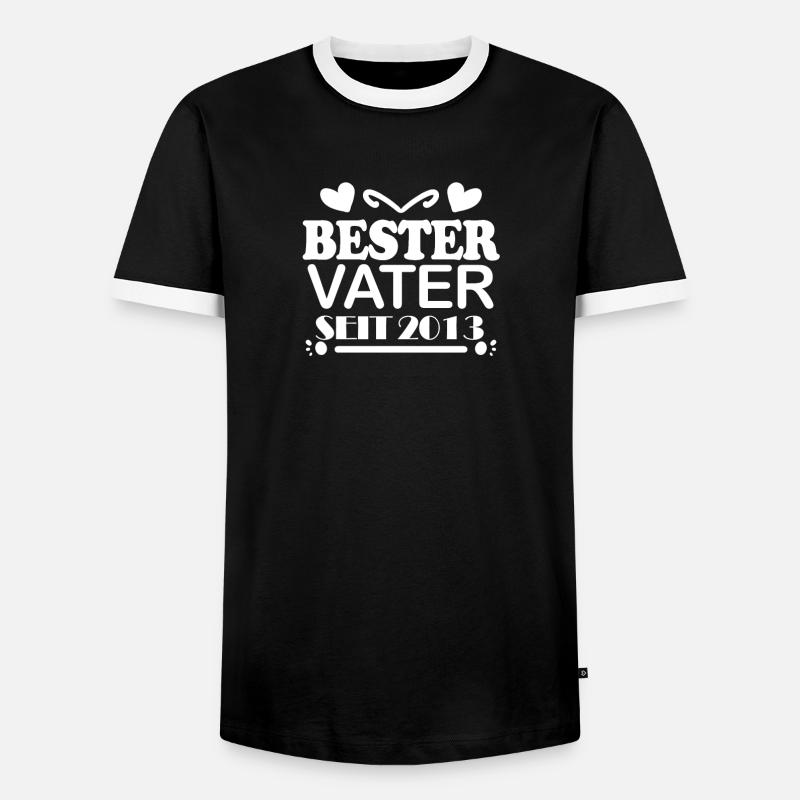 Bester Vater seit 2013 - Männer Kontrast-T-Shirt - Schwarz/Weiß