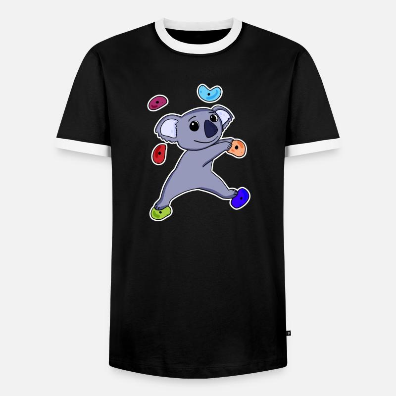 Climbing Koala - Männer Kontrast-T-Shirt - Schwarz/Weiß