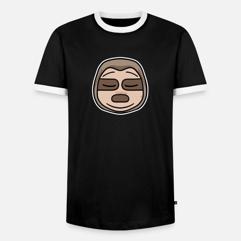 Sloth head - Men's Ringer Shirt - black/white