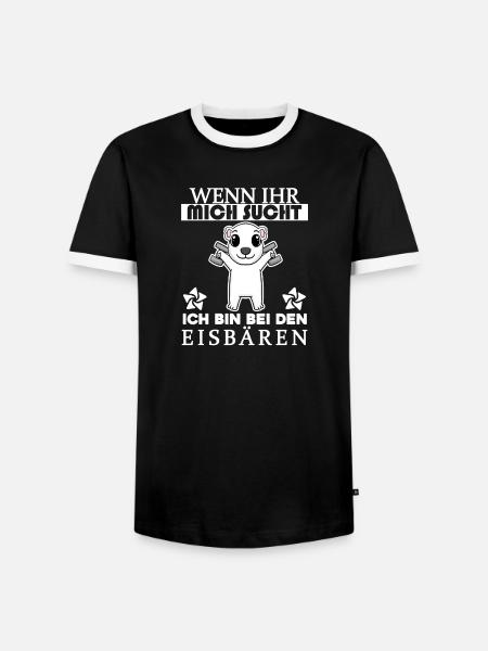 Eisbär Polarbär Bär - Männer Kontrast-T-Shirt - Schwarz/Weiß