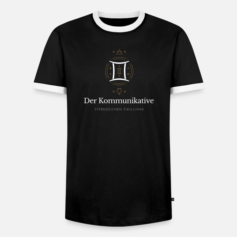 Der Kommunikative - Sternzeichen Zwillinge - Männer Kontrast-T-Shirt - Schwarz/Weiß